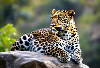 Fototapeta premium A leopard in the Jungle