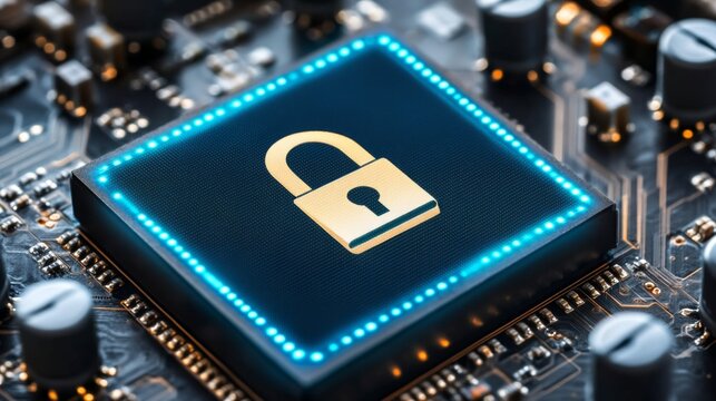 High Contrast Security Tech Overlay on Circuit Board