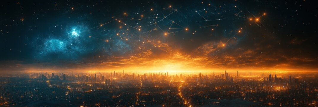 Futuristic Blue Hologram Globe with Global Map and Glowing AI Communication Networks