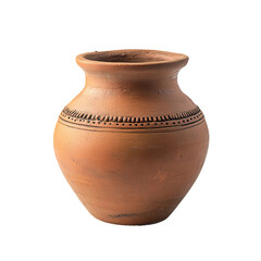 traditional pottery clay pot isolated on white background