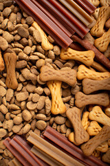 dog food variety. Dry dog food pellets