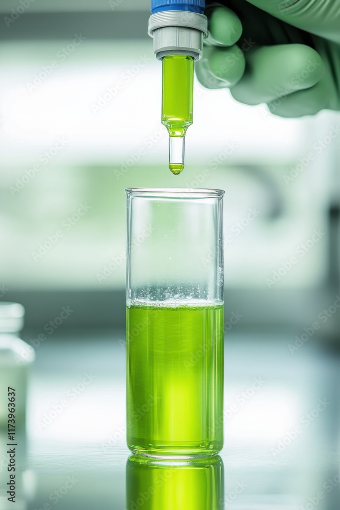 Aufkleber chemical technologist performs precise quality control tests in an industrial lab environment