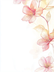 Obraz premium Watercolor floral background with pastel pink flowers