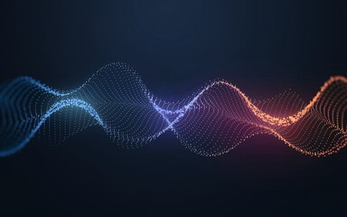 Abstract glowing wave of particles.