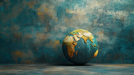 Globe on textured background.