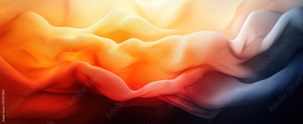 Poster abstract art soft focus smooth gradient orange black minimalistic atmosphere lighting grainy texture