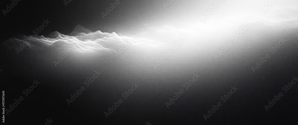 Poster high contrast black white abstract composition with light gradient soft focus texture depth