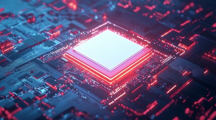 High Contrast 3D Rendering of Computing Chips
