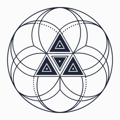 Naklejka premium Circular design with nested triangles Illustrator Artwork