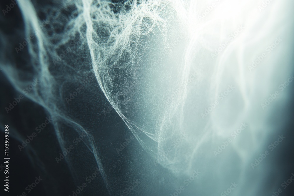 Poster ethereal patterns of light and fog create a surreal texture with a moody atmosphere