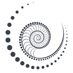Minimalist spiraling dots forming a vortex Illustrator Artwork
