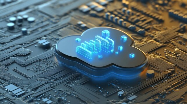 Monochromatic Tech Infrastructure with High Contrast Lighting