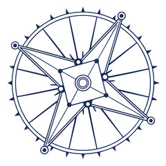 Radiating spokes from a central geometric shape