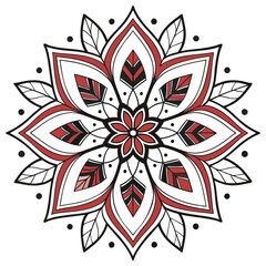 Symmetrical kaleidoscope design in bold colors, white background Illustrator Artwork