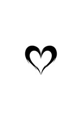Heart Shape Vector Illustration in Black and White with Abstract Design for Modern Love and Romantic Branding