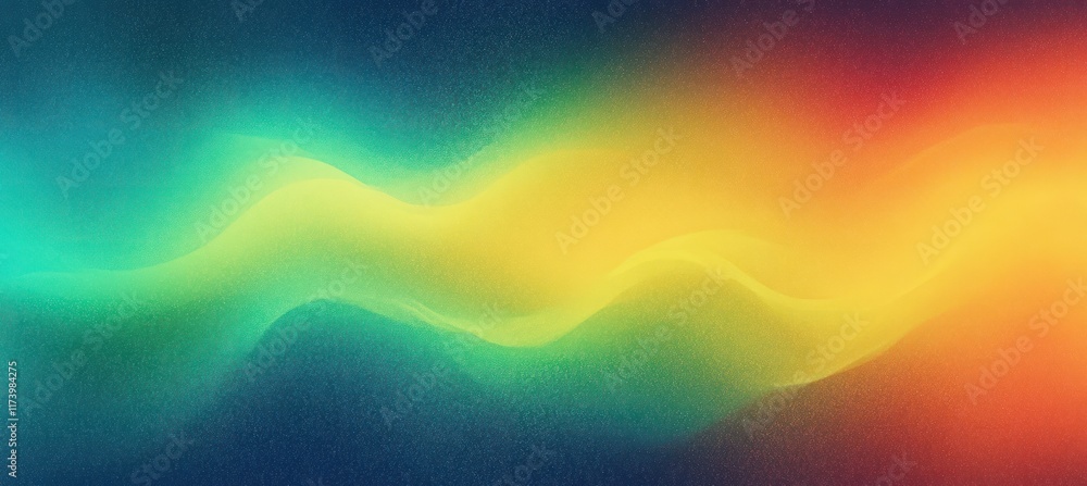 Poster teal to yellow abstract gradient background with smooth transitions and ambient light for banner pos