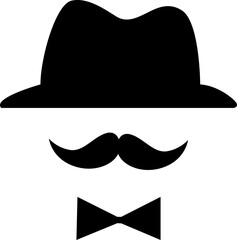 Vector hipster elements hat glasses beard and mustache