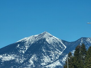 Snow covered mountain winter landscape