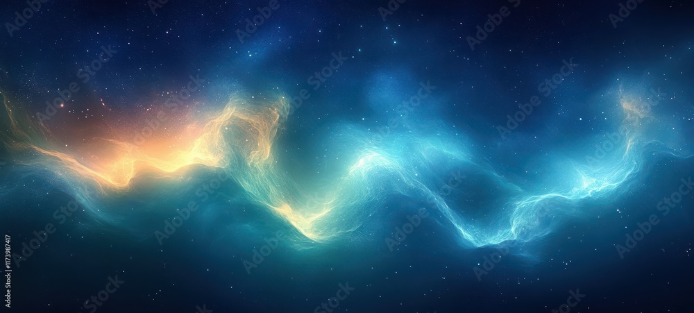 Poster vibrant blue green gradient background with glowing soft light abstract texture