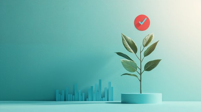 Business growth and development. Overview of performance and progress, with an emphasis on future. The graph illustrates the implementation of a business strategy and the achievement of goals.
