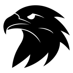 american eagle head black silhouette vector with white background. Wild animal vector