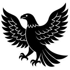 american eagle black silhouette vector with white background. Wild animal vector, icon