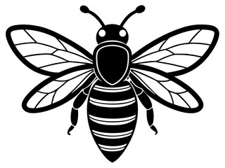 bee black silhouette vector with white background. insect silhouette. 