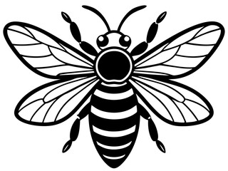 bee black silhouette vector with white background. insect silhouette. 