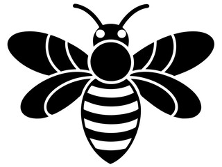 bee black silhouette vector with white background. insect silhouette. 