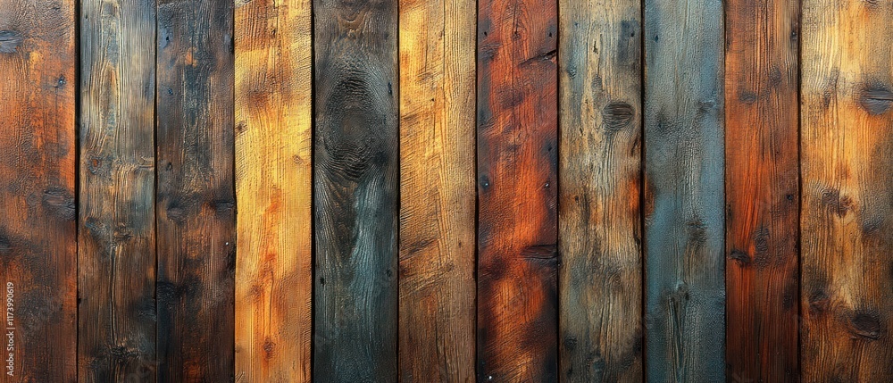Aufkleber wood grain texture background rustic reclaimed pallet boards aged vintage distressed rustic timber w