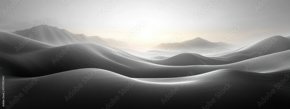 Poster monochrome abstract gradient smooth background with wave texture dark grey white and black design