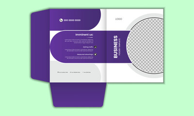 Presentation marketing folder template design with photo place holder