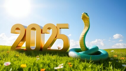 2025 new years demonstration with the year of snake, the bright and promising mood for the future ahead.