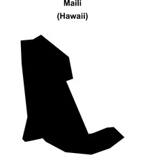 Maili (Hawaii) blank outline map