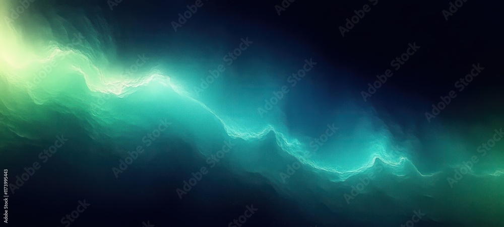 Aufkleber vibrant abstract gradient background with deep blues and bright greens soft light dynamic depth