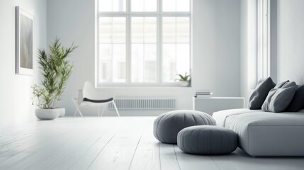 Artistic Soft Color Office Environment with White Background