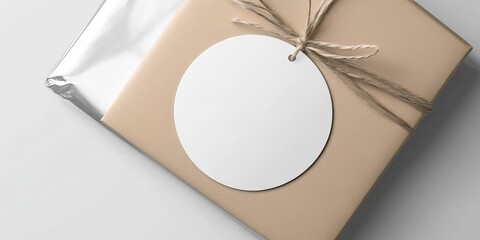Round sticker mockups designed for gifts product labels or thankyou tags featured on a silver waterproof bubble envelope