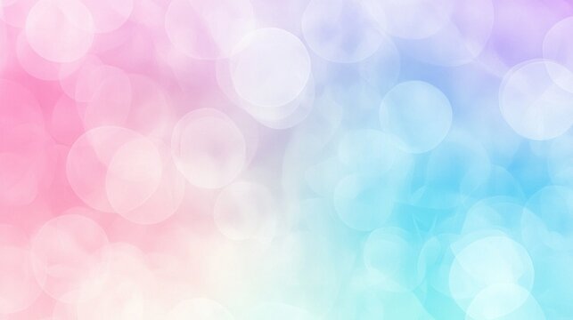 Abstract pastel bokeh background with pink and blue blurred circles.
