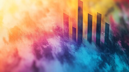 Naklejka premium Abstract colorful background with dark bars.