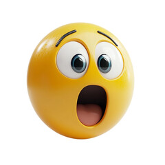 Fototapeta premium Very surprised by the animated emoji white background