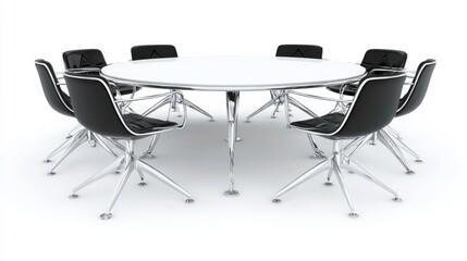 Fototapeta premium Modern Roundtable in Professional Setting