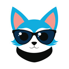 Funny cat head vector art illustration