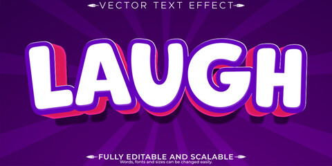 Editable text effect cartoon, 3d kid and funny font style