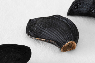 Close-up of black garlic cloves