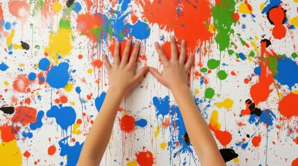 Collaborative Goals with Hands on Colorful Background