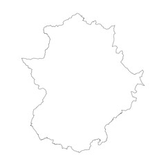 Fototapeta premium Extremadura blank outline map
