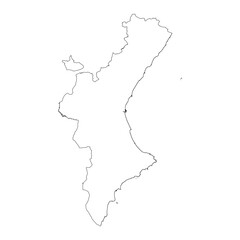Valencia blank outline map