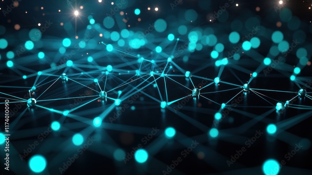 Poster technological connections - abstract circuit board digital pattern