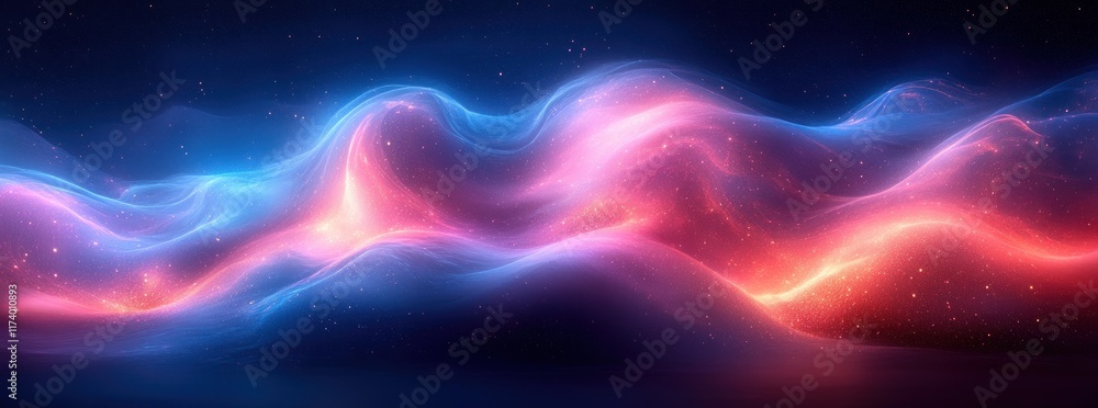 Poster vibrant abstract background with blue and pink gradient light dynamic wave texture