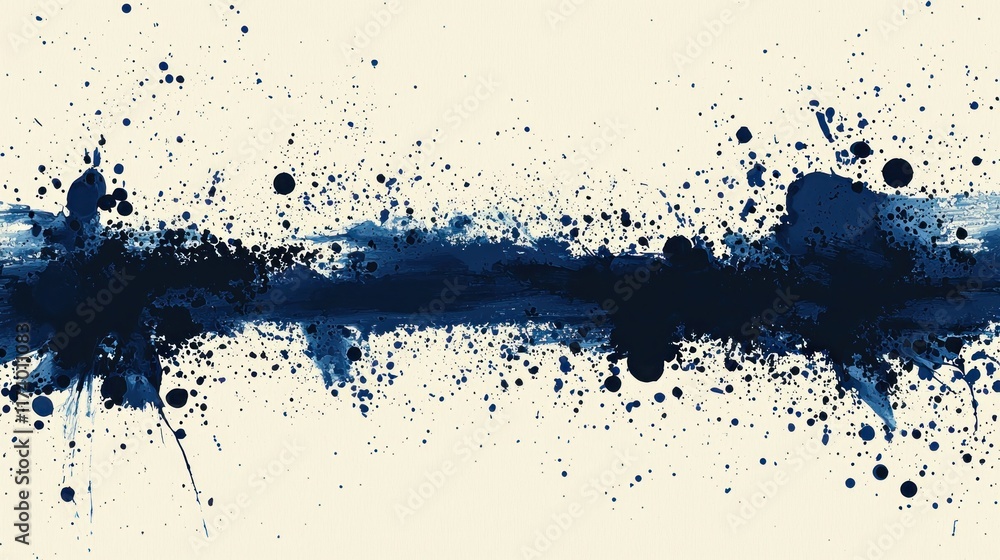 Aufkleber moody abstract ink splashes in deep blues and blacks with textured layers